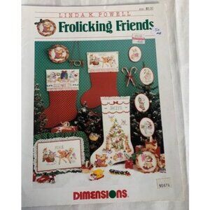 Linda K. Powell Dimensions Frolicking Friends Cross Stitch Pattern Book 159